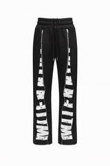 Black & White Zippered Sweat Pants