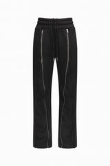 Black & White Zippered Sweat Pants