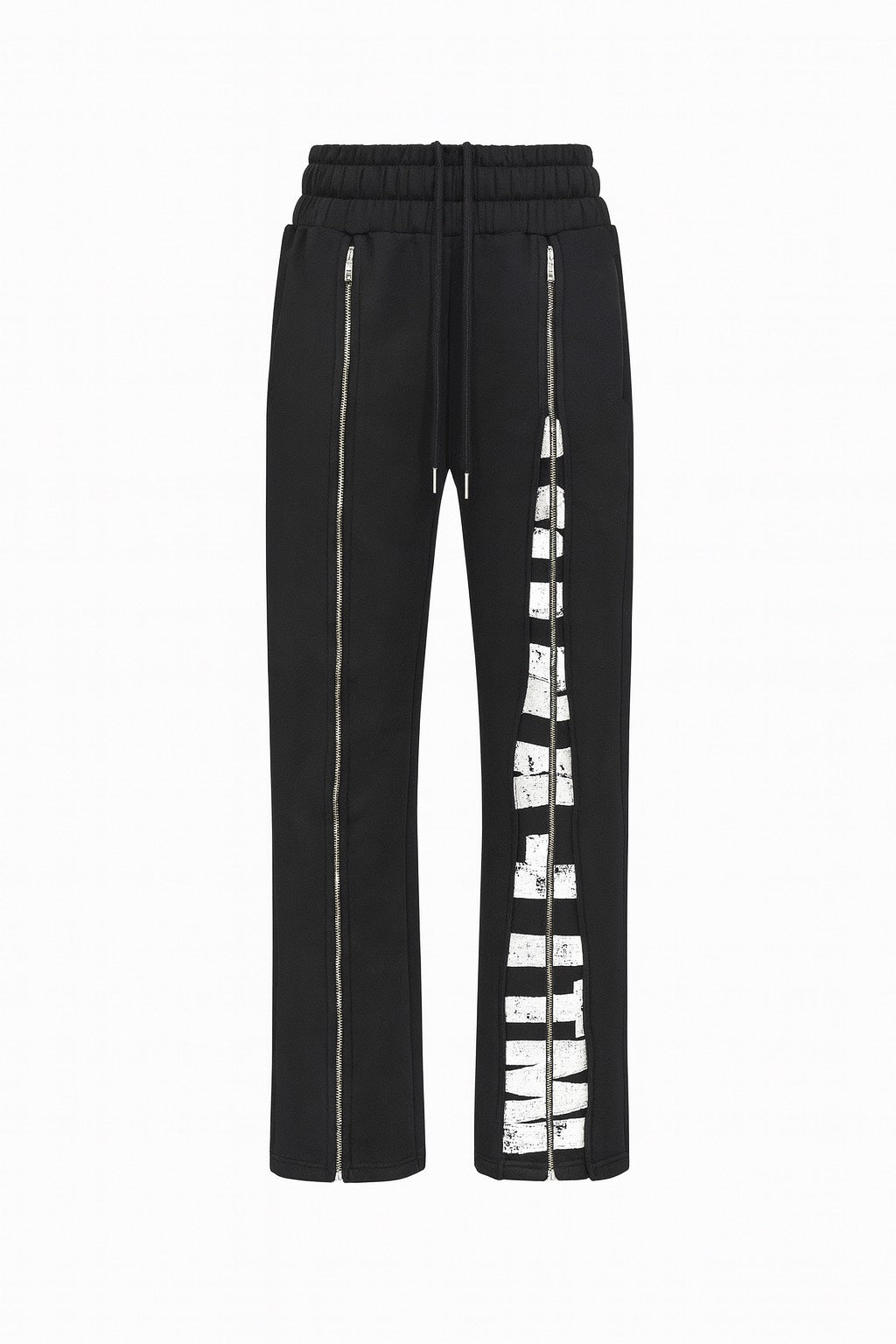 Black & White Zippered Sweat Pants