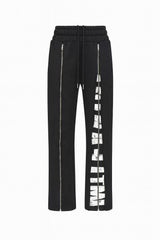 Black & White Zippered Sweat Pants